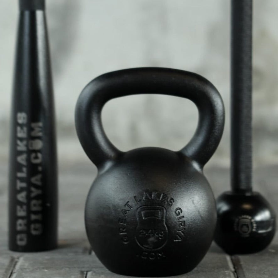 Great Lakes Girya kettlebell, steel club and mace